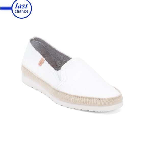 FUN VERBENAS White Made In Spain Leather Nuria Flat Espadrilles - Picture 1 of 2